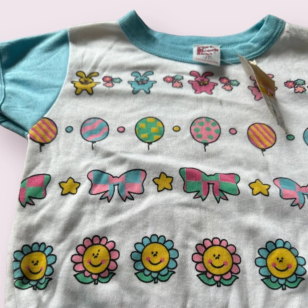 Vintage NWT Park Bench Kids Spring Theme Short Sleeve Tee Shirt Size 3T